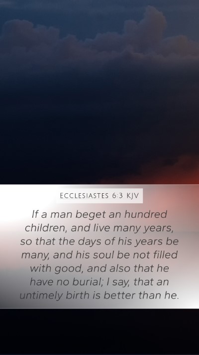 Ecclesiastes 6:3 KJV Bible Verse Image