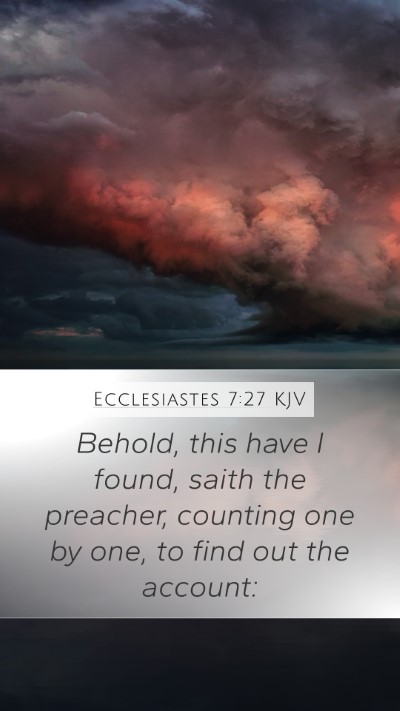 Ecclesiastes 7:27 KJV Bible Verse Image