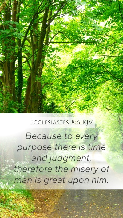 Ecclesiastes 8:6 KJV Mobile Phone Wallpaper - Because to every purpose there is time and - Mobile Bible Verse Wallpaper