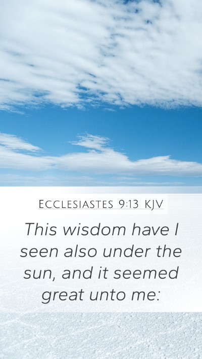 Ecclesiastes 9:13 KJV Bible Verse Image