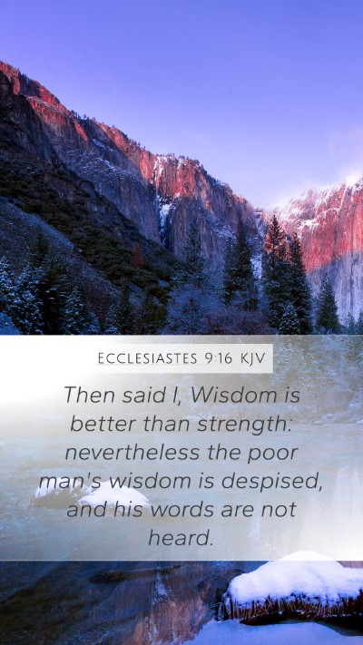 Ecclesiastes 9:16 KJV Bible Verse Image