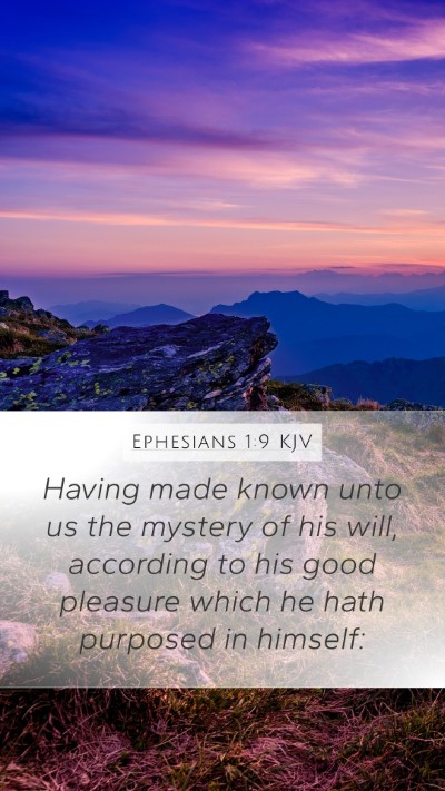 Ephesians 1:9 KJV Bible Verse Image