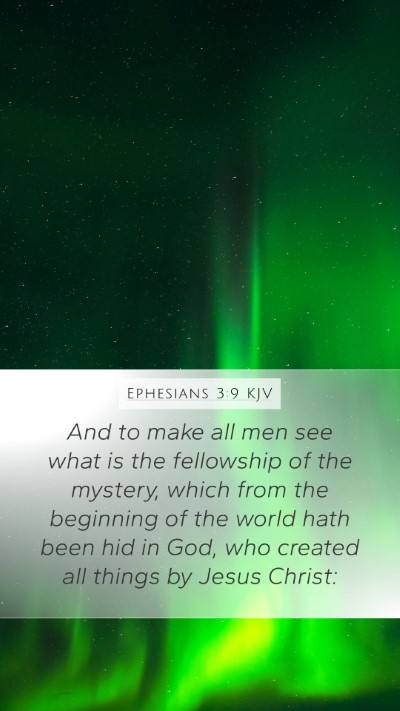 Ephesians 3:9 KJV Bible Verse Image