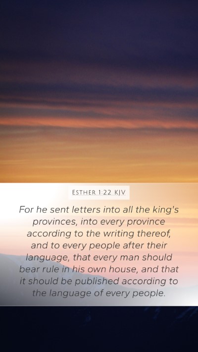 Esther 1:22 KJV Bible Verse Image