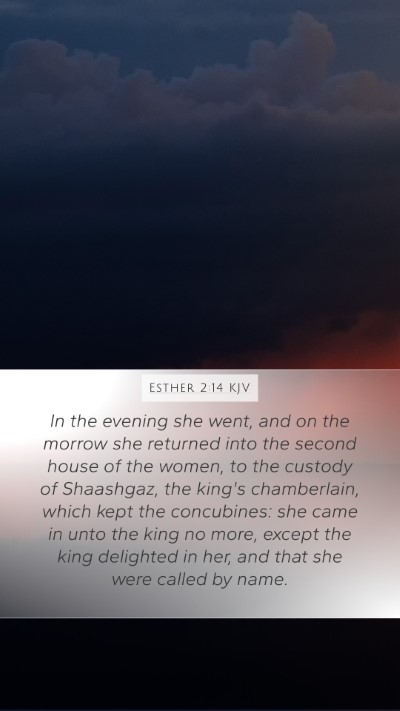 Esther 2:14 KJV Bible Verse Image