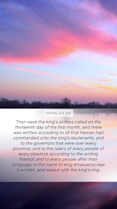 Esther 3:12 KJV Bible Verse Image