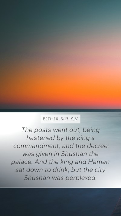 Esther 3:15 KJV Bible Verse Image