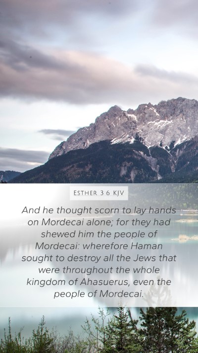 Esther 3:6 KJV Bible Verse Image