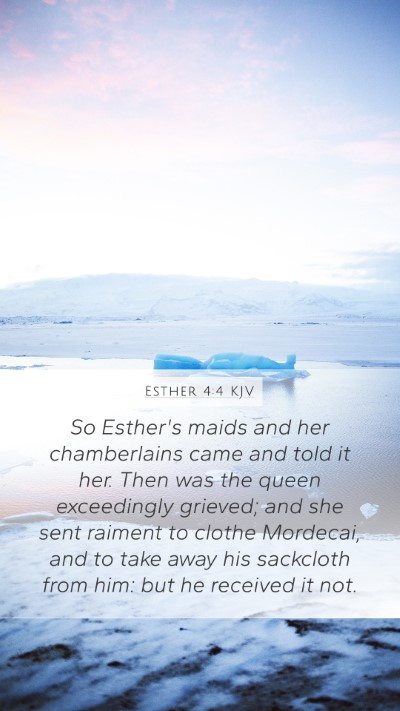 Esther 4:4 KJV Bible Verse Image