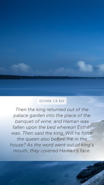 Esther 7:8 KJV Bible Verse Image