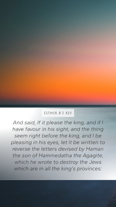 Esther 8:5 KJV Bible Verse Image