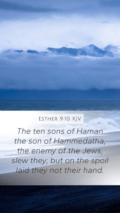 Esther 9:10 KJV Bible Verse Image
