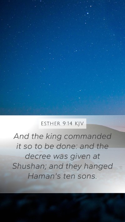 Esther 9:14 KJV Bible Verse Image