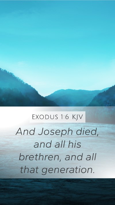 Exodus 1:6 KJV Bible Verse Image