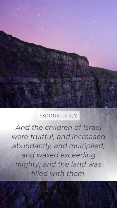 Exodus 1:7 KJV Mobile Phone Wallpaper - And the children of Israel were fruitful, and - Mobile Bible Verse Wallpaper