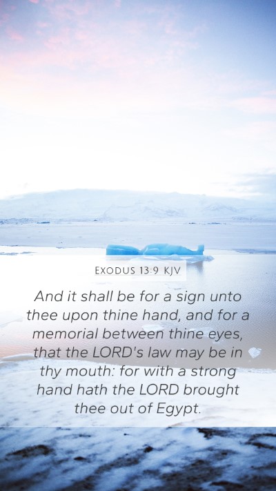 Exodus 13:9 KJV Bible Verse Image