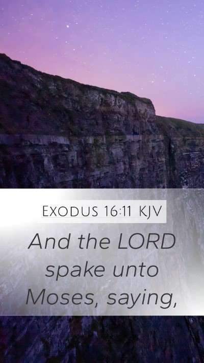 Exodus 16:11 KJV Mobile Phone Wallpaper - And the LORD spake unto Moses, - Mobile Bible Verse Wallpaper