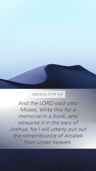 Exodus 17:14 KJV Bible Verse Image