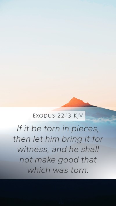 Exodus 22:13 KJV Mobile Phone Wallpaper - If it be torn in pieces, then let him bring it - Mobile Bible Verse Wallpaper