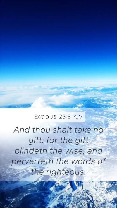 Exodus 23:8 KJV Bible Verse Image