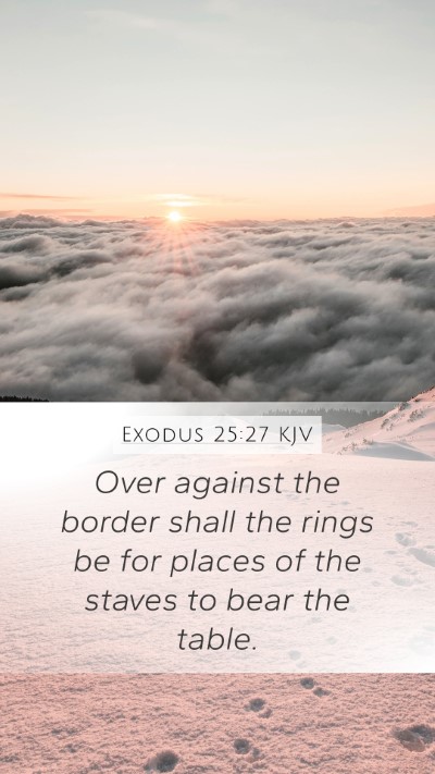 Exodus 25:27 KJV Mobile Phone Wallpaper - Over against the border shall the rings be for - Mobile Bible Verse Wallpaper