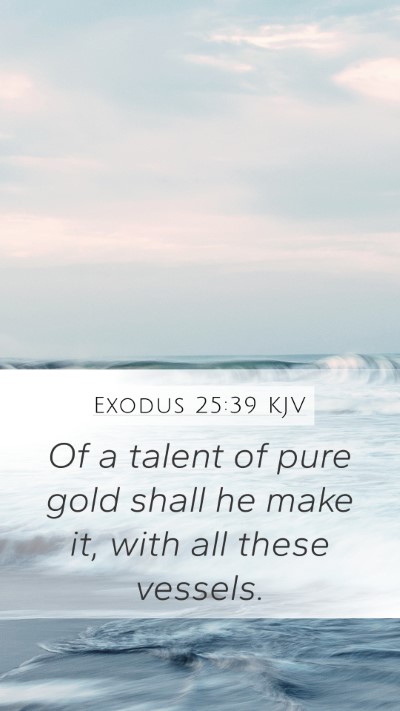 Exodus 25:39 KJV Mobile Phone Wallpaper - Of a talent of pure gold shall he make it, with - Mobile Bible Verse Wallpaper