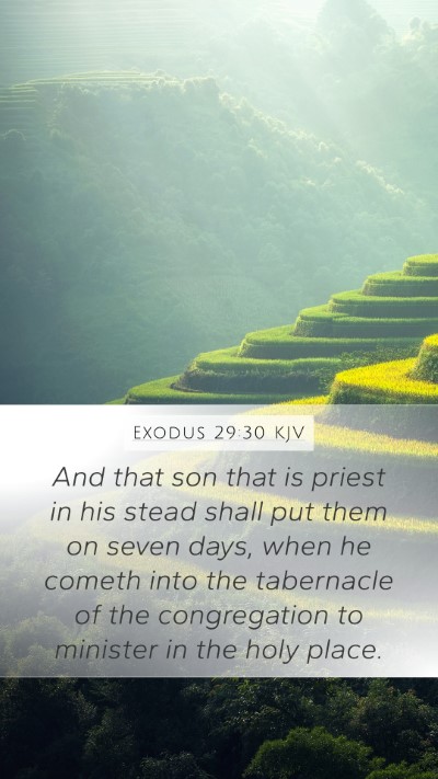 Exodus 29:30 KJV Mobile Phone Wallpaper - And that son that is priest in his stead shall - Mobile Bible Verse Wallpaper