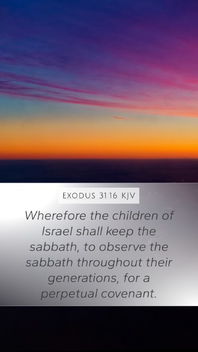 Exodus 31:16 KJV Mobile Phone Wallpaper - Wherefore the children of Israel shall keep the - Mobile Bible Verse Wallpaper