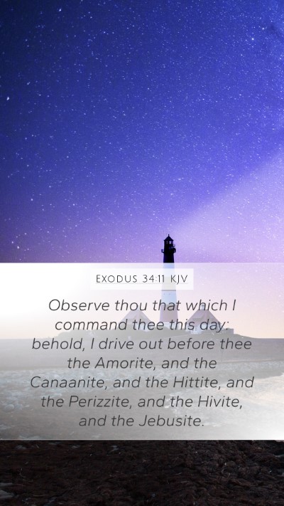 Exodus 34:11 KJV Bible Verse Image