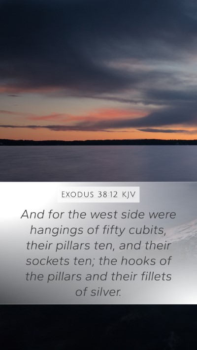 Exodus 38:12 KJV Mobile Phone Wallpaper - And for the west side were hangings of fifty - Mobile Bible Verse Wallpaper
