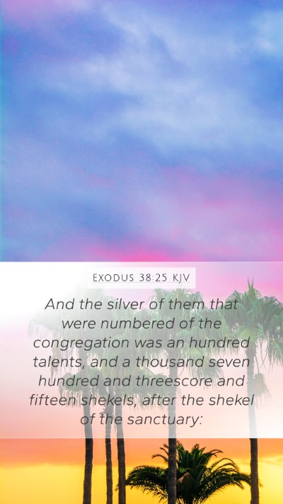 Exodus 38:25 KJV Mobile Phone Wallpaper - And the silver of them that were numbered of the - Mobile Bible Verse Wallpaper