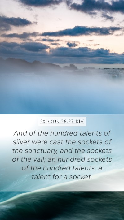 Exodus 38:27 KJV Mobile Phone Wallpaper - And of the hundred talents of silver were cast - Mobile Bible Verse Wallpaper