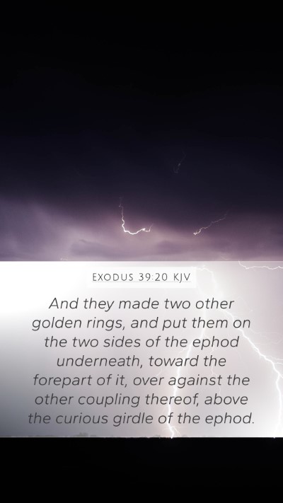 Exodus 39:20 KJV Mobile Phone Wallpaper - And they made two other golden rings, and put - Mobile Bible Verse Wallpaper