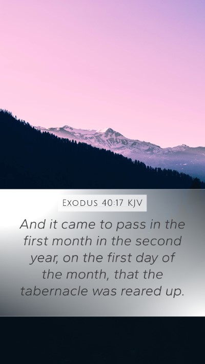 Exodus 40:17 KJV Bible Verse Image