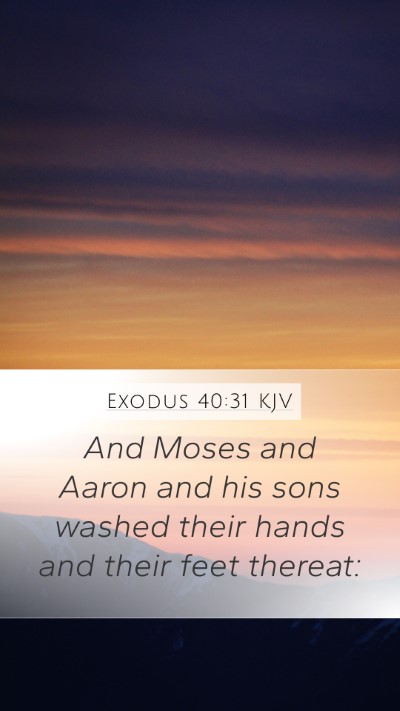 Exodus 40:31 KJV Mobile Phone Wallpaper - And Moses and Aaron and his sons washed their - Mobile Bible Verse Wallpaper