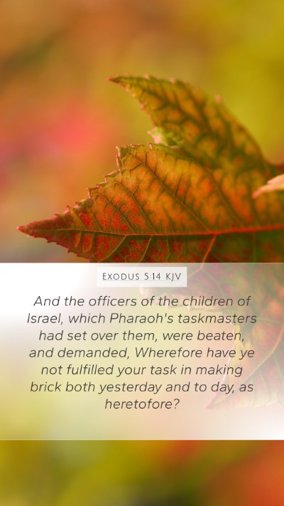Exodus 5:14 KJV Bible Verse Image