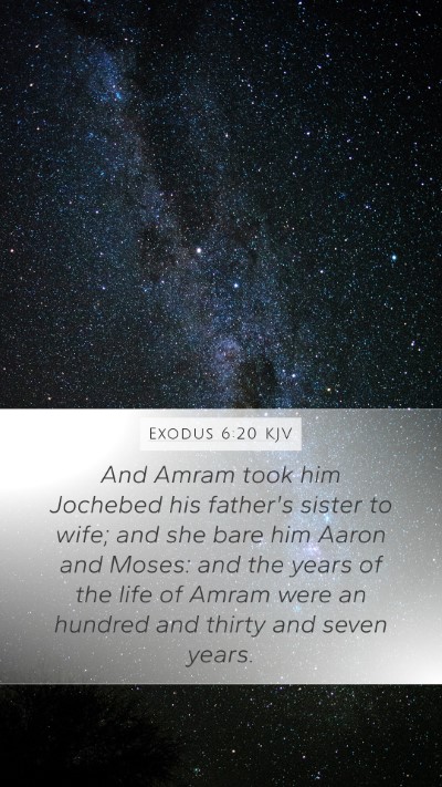 Exodus 6:20 KJV Bible Verse Image