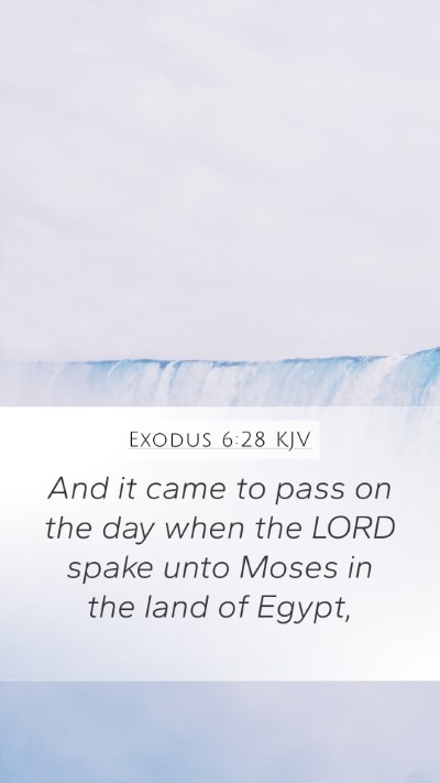 Exodus 6:28 KJV Mobile Phone Wallpaper - And it came to pass on the day when the LORD - Mobile Bible Verse Wallpaper