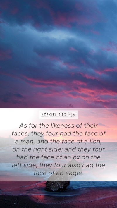 Ezekiel 1:10 KJV Mobile Phone Wallpaper - As for the likeness of their faces, they four had - Mobile Bible Verse Wallpaper