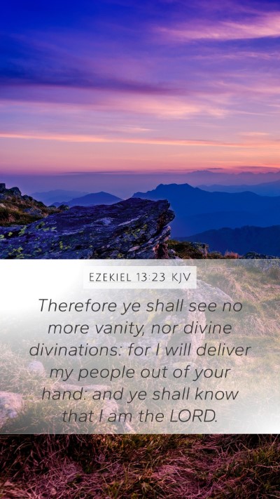 Ezekiel 13:23 KJV Bible Verse Image