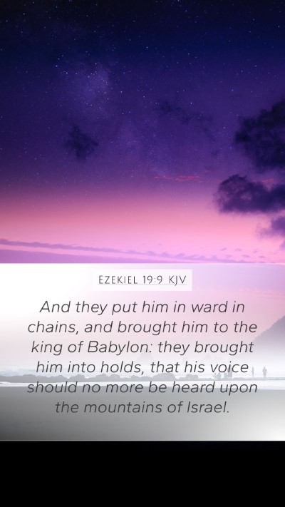 Ezekiel 19:9 KJV Bible Verse Image