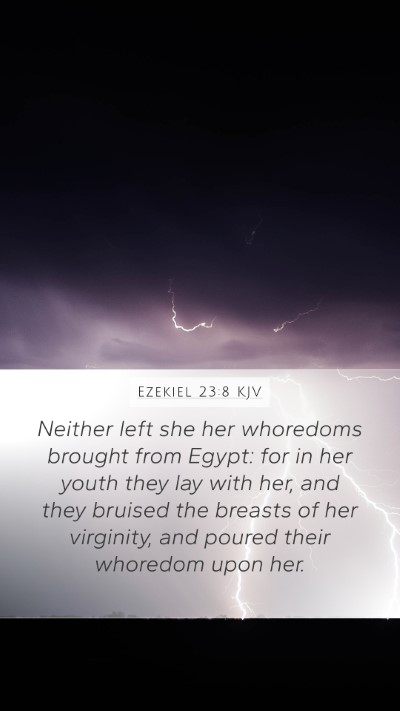 Ezekiel 23:8 KJV Bible Verse Image