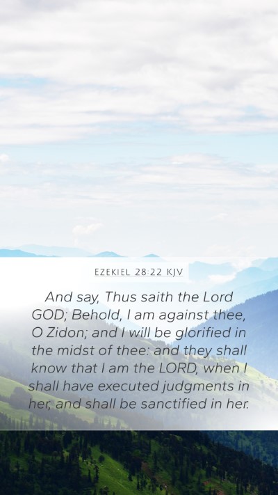 Ezekiel 28:22 KJV Bible Verse Image