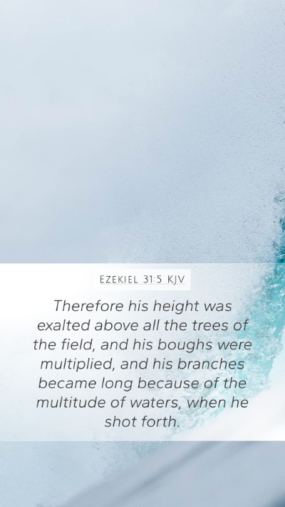 Ezekiel 31:5 KJV Mobile Phone Wallpaper - Therefore his height was exalted above all the - Mobile Bible Verse Wallpaper