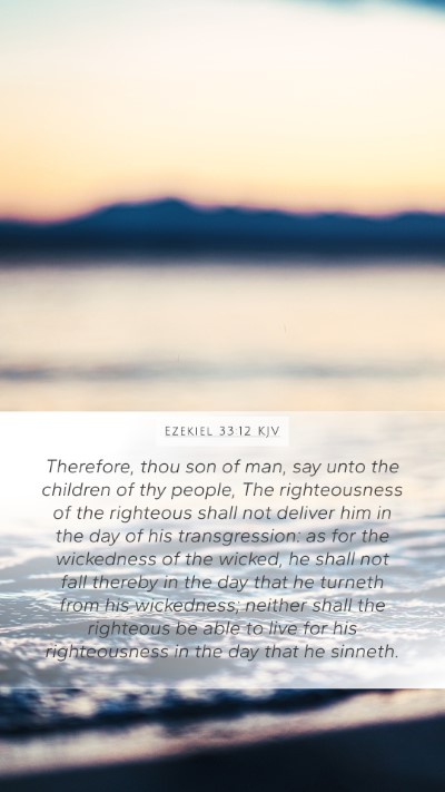 Ezekiel 33:12 KJV Bible Verse Image