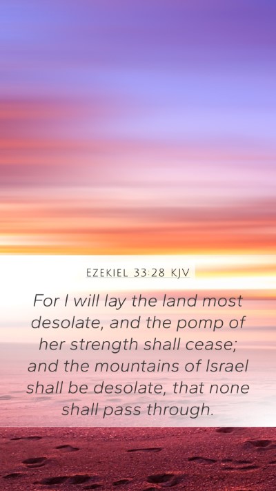 Ezekiel 33:28 KJV Bible Verse Image