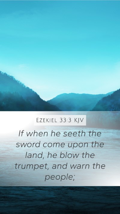 Ezekiel 33:3 KJV Bible Verse Image