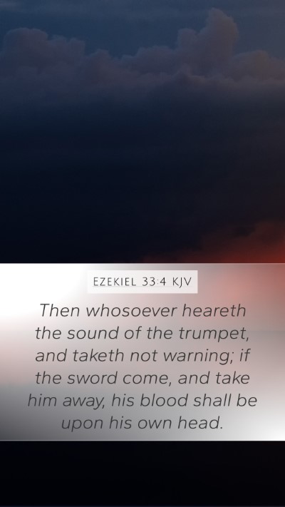 Ezekiel 33:4 KJV Bible Verse Image