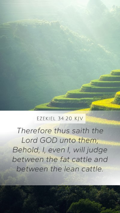 Ezekiel 34:20 KJV Bible Verse Image