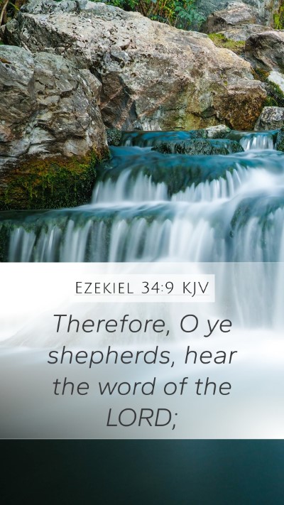 Ezekiel 34:9 KJV Bible Verse Image